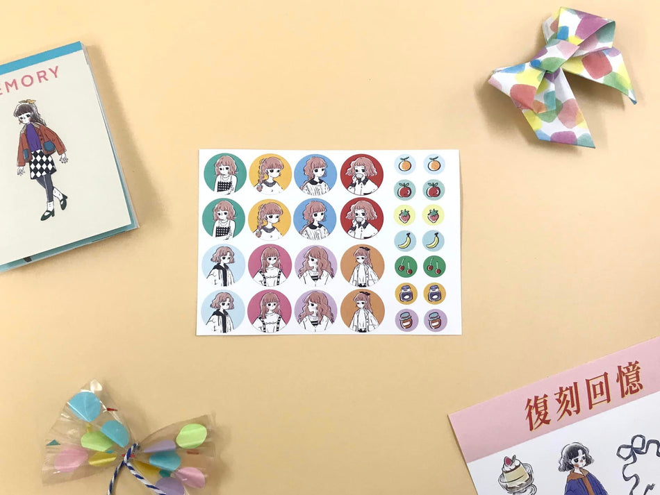 Ann Di Sticker Sheet - Small Round Icons