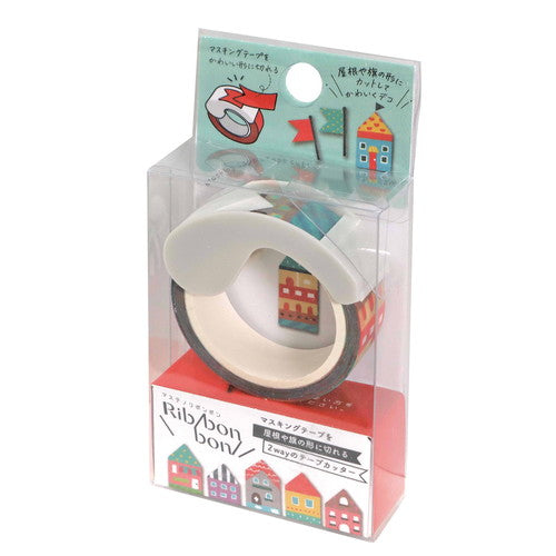 Kutsuwa 2-Way Washi Tape Cutter Set - Buildings