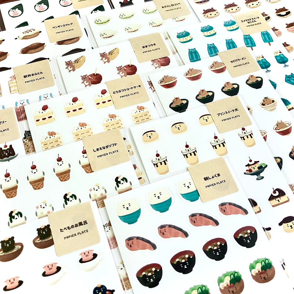 Papier Platz x AOYOSHI Animal & Food Planner Stickers Vol.3