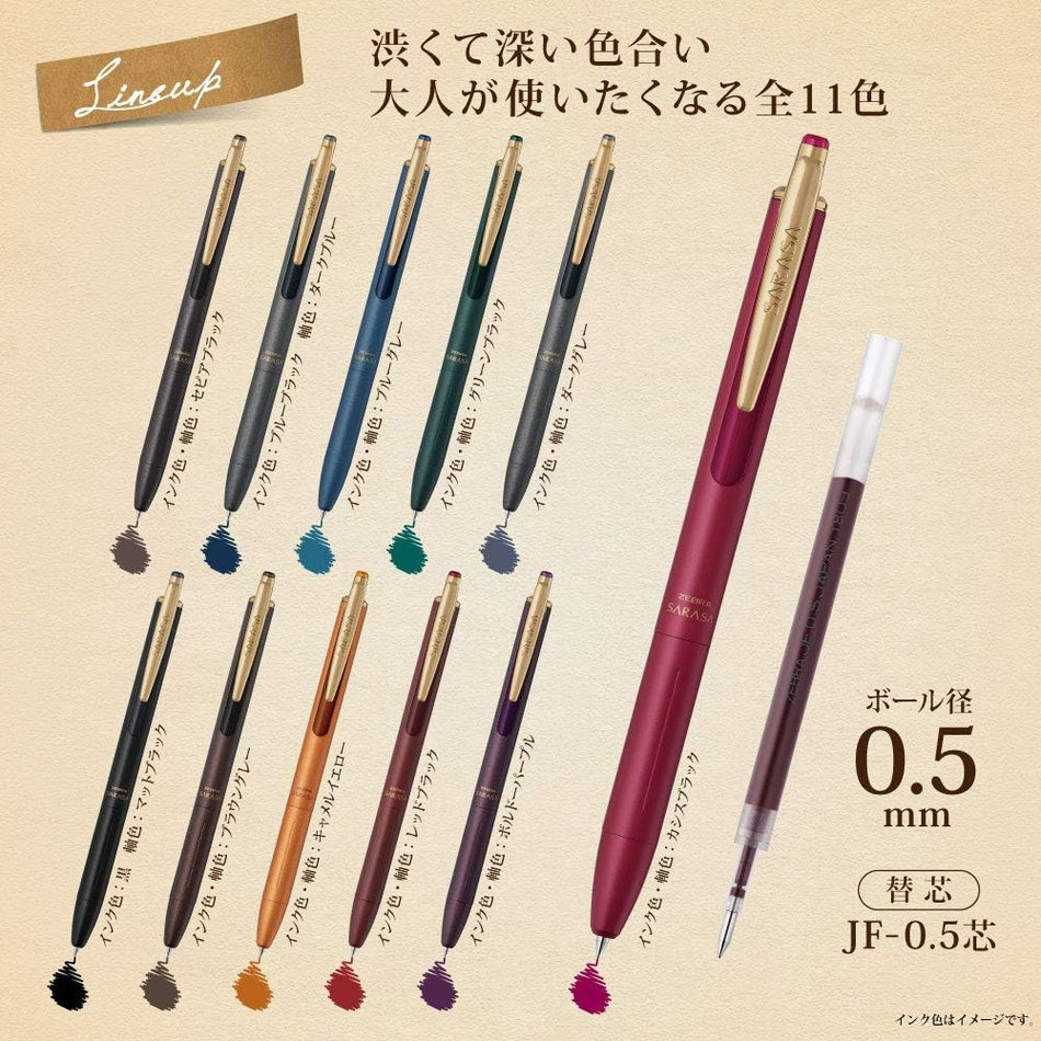 Zebra Sarasa Grand Gel Pen Vintage Series - Bordeaux Purple