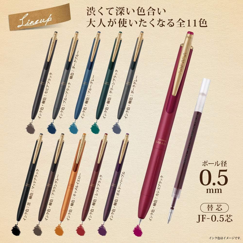 Zebra Sarasa Grand Gel Pen Vintage Series - Cassis Black (Pink)