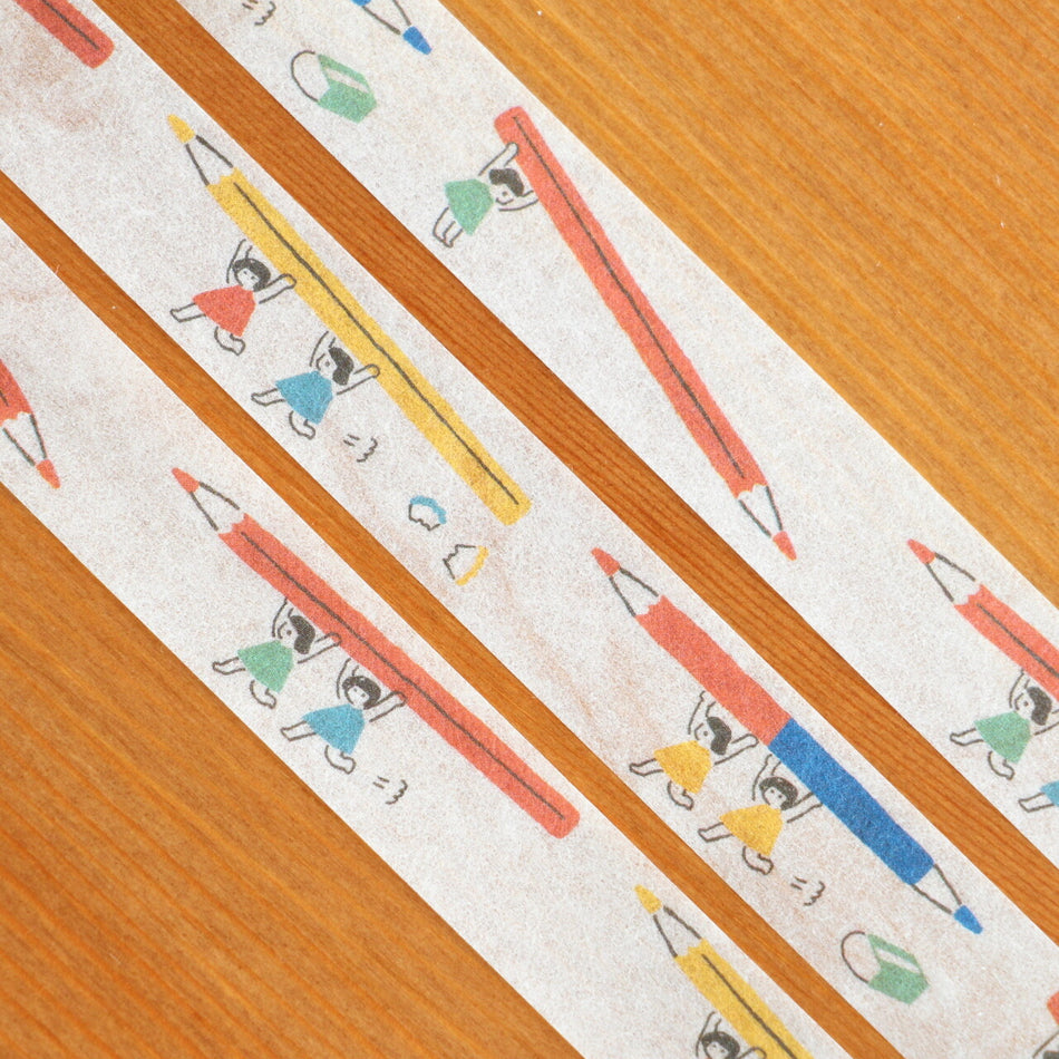 Furukawashiko Watashi-biyori Washi Tape - Carrying Correction Pencils (15mm)