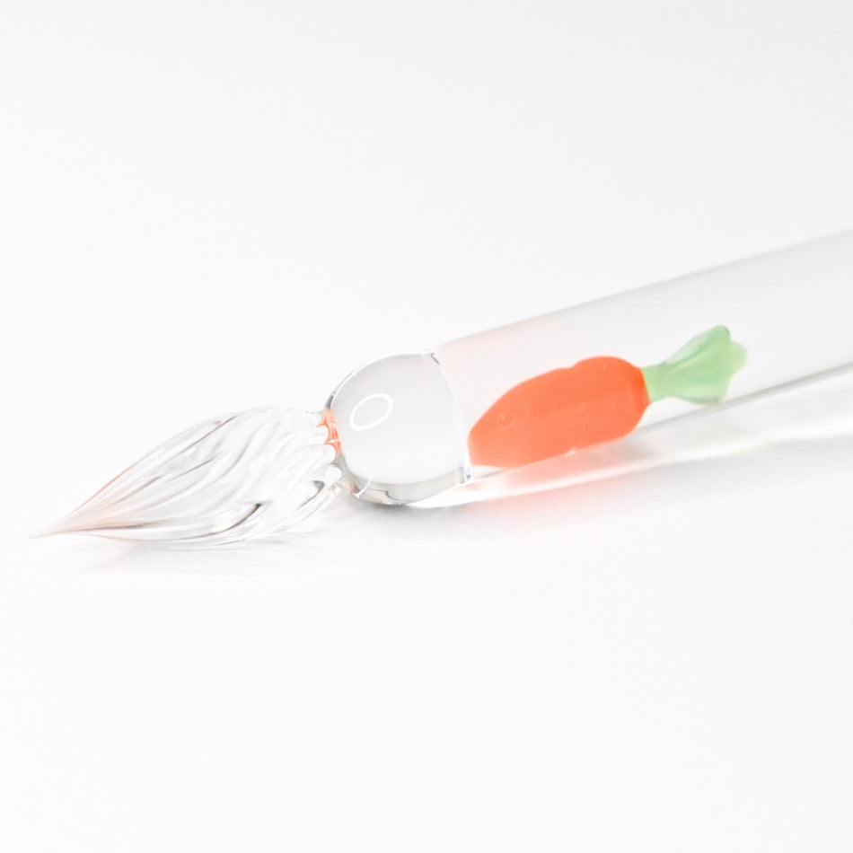 Clarto Lavie Rabbit and Carrot Glass Dip Pen - Brown Rabbit