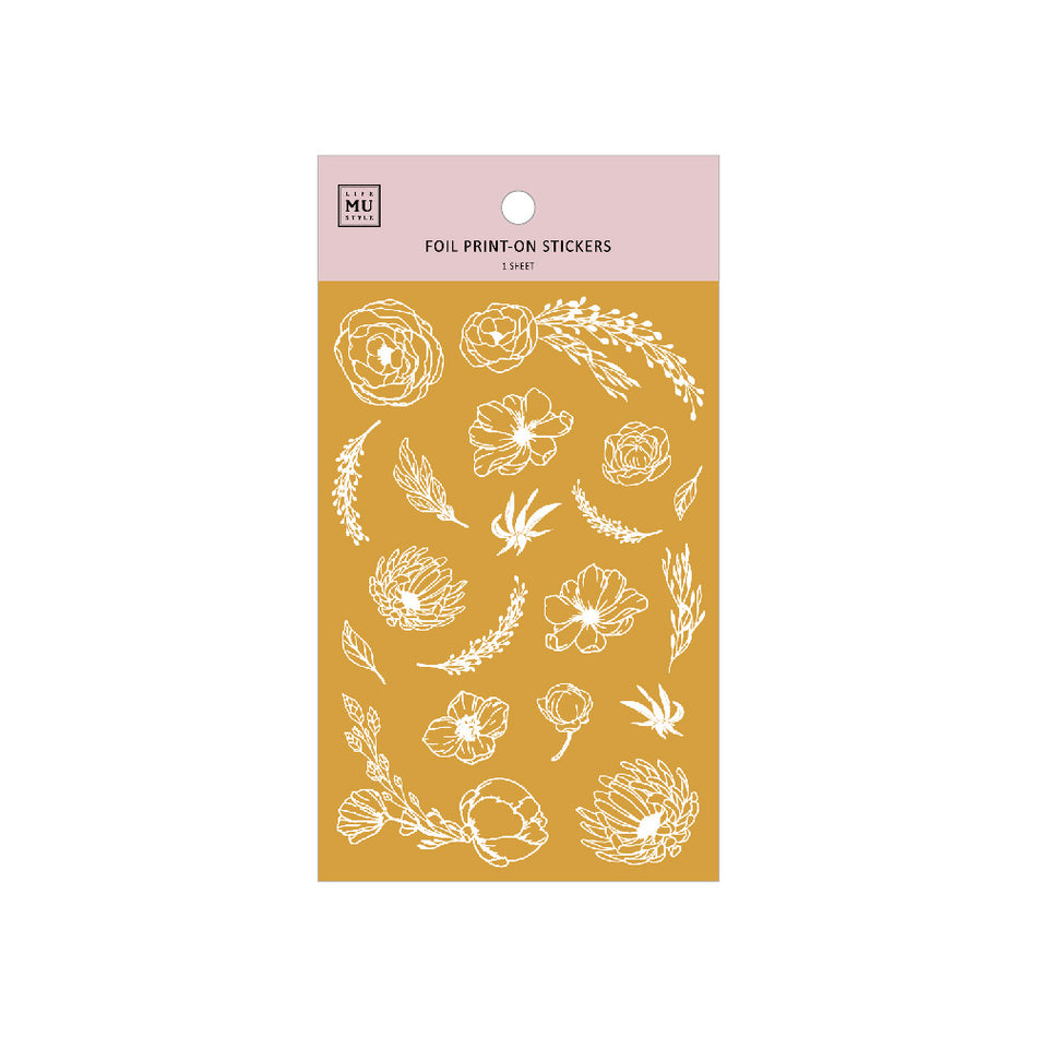 MU Print-on Gold Foil Stickers - No. 003 Blooming Flowers