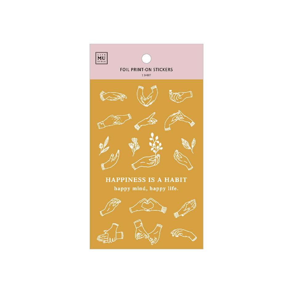 MU Gold Foil Print-On Transfer Sticker Sheet - No. 05 Hands