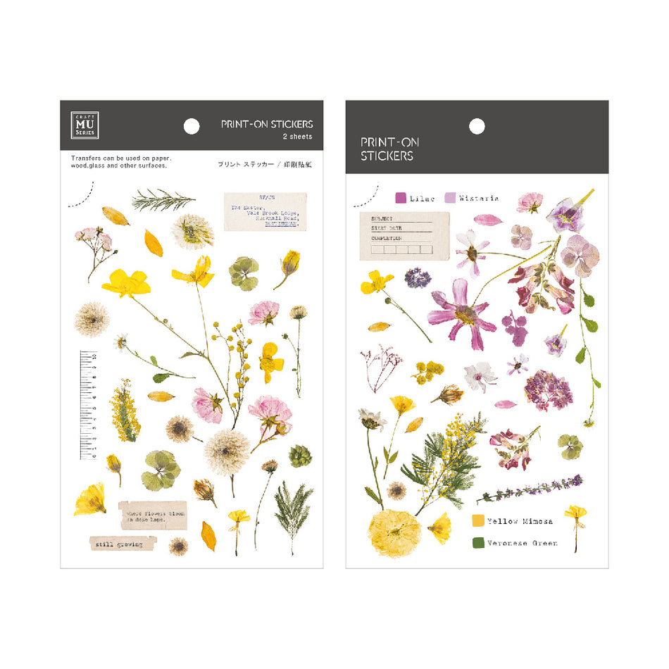 MU Print-On Transfer Sticker Sheet - No. 103 Pressed Flower Diary