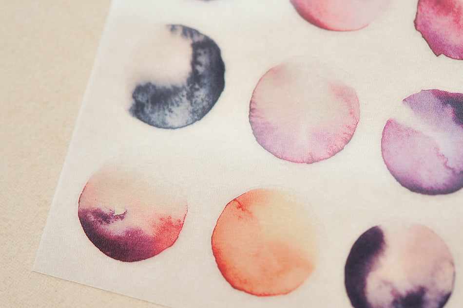 MU Print-On Transfer Sticker Sheet - No. 041 Rounded Watercolor