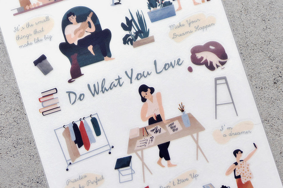 MU Print-On Transfer Sticker Sheet - No. 080 "Do What You Love"