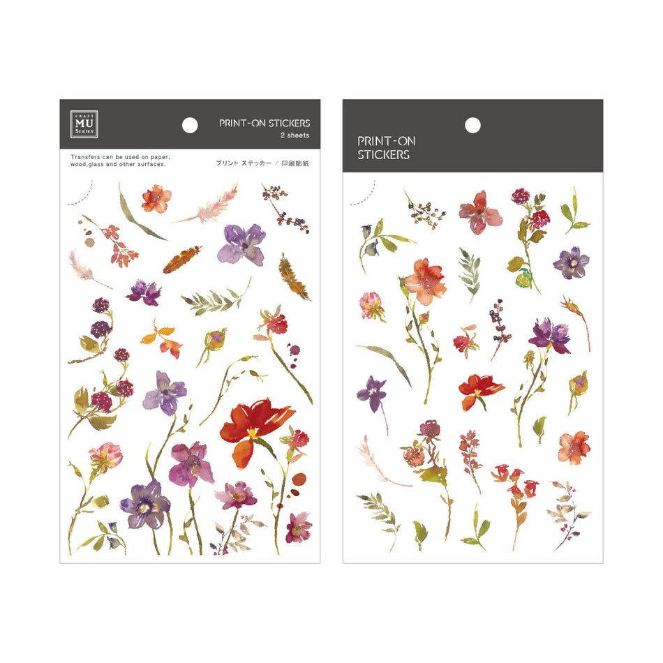 MU Print-On Transfer Sticker Sheet - No. 158 Red Violets