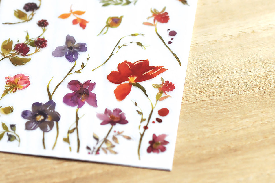 MU Print-On Transfer Sticker Sheet - No. 158 Red Violets