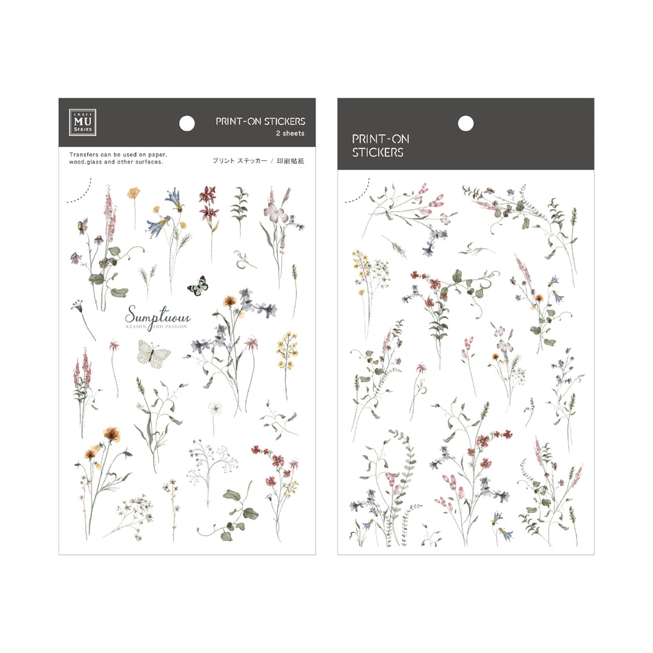 MU Print-On Transfer Sticker Sheet - No. 221 Sumptuous Flowers