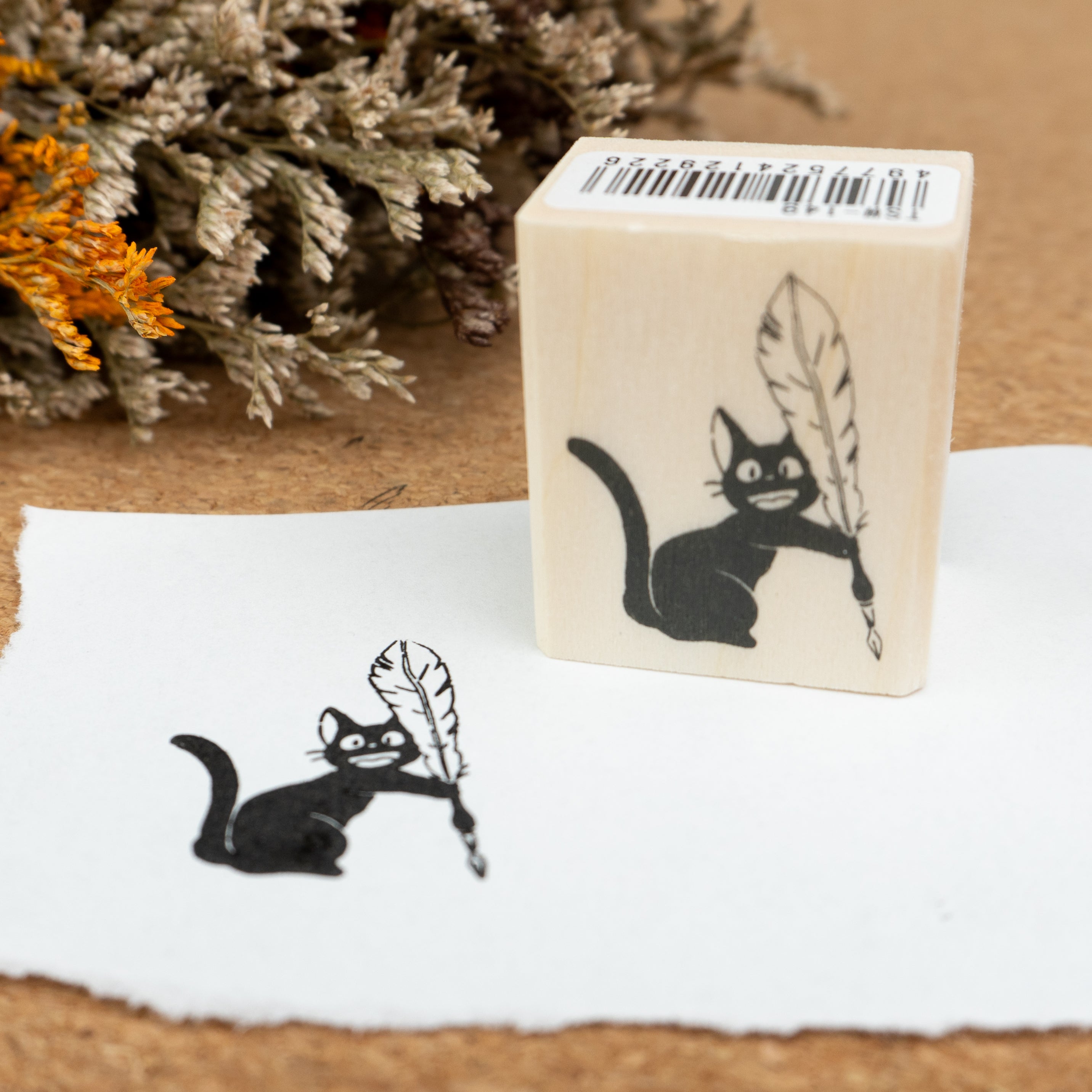 Beverly Studio Ghibli Rubber Wooden Stamp - Kiki's Delivery Service - Jiji & Dip Pen