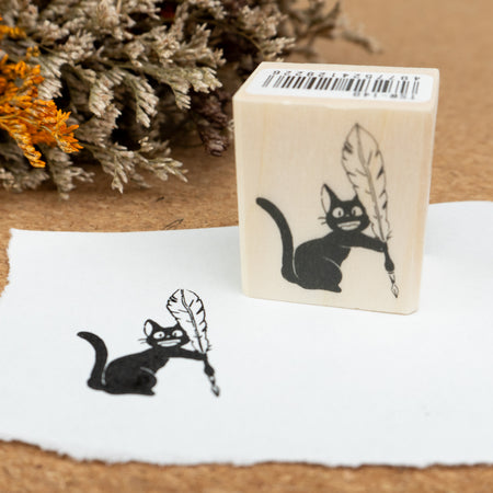 Beverly Studio Ghibli Rubber Wooden Stamp - Kiki's Delivery Service - Jiji & Dip Pen