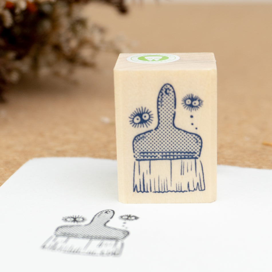 Beverly Studio Ghibli Rubber Wooden Stamp - Soot Spirits & Brush Close Up