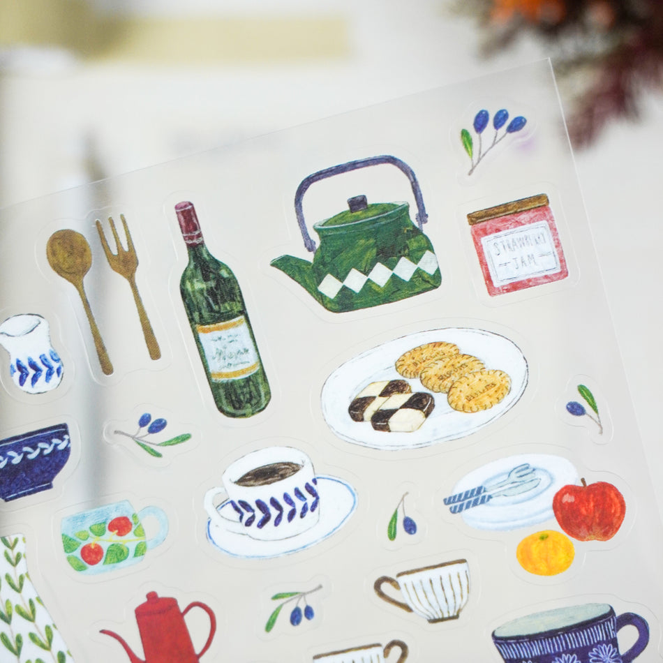 Cozyca x Midori Asano Clear Sticker Sheet - Kitchen