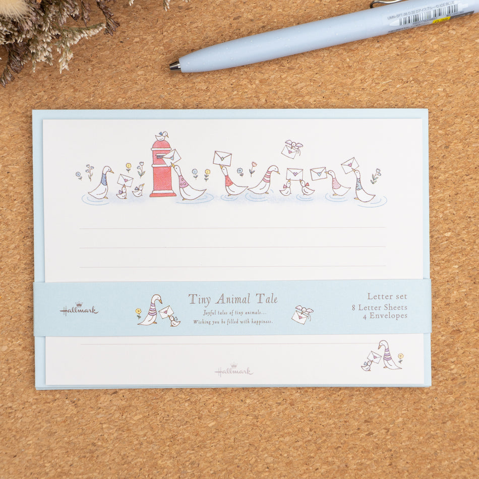 Hallmark Japan Tiny Animal Tale Stationery Set - Happy Mail Ducks