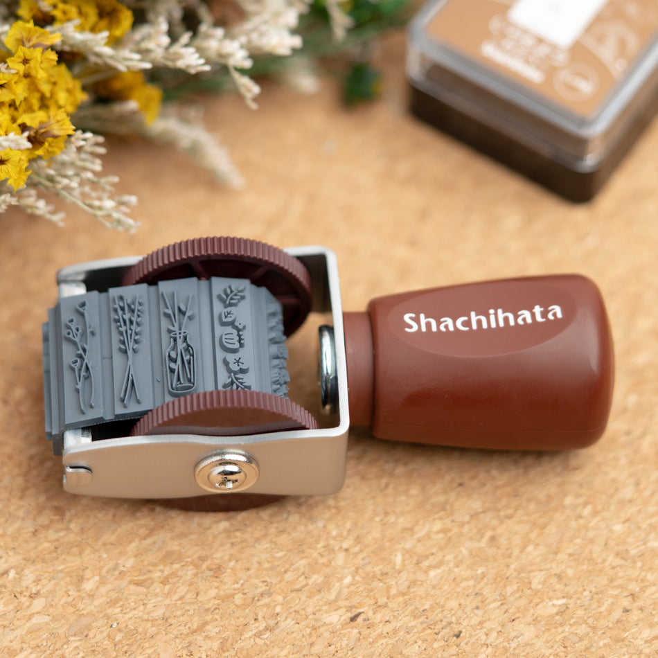 Shachihata Mini Rotating Decoration Planner Stamp - Flowers