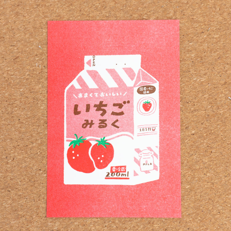 Jam x Furukawashiko Retro Postcard - Strawberry Milk