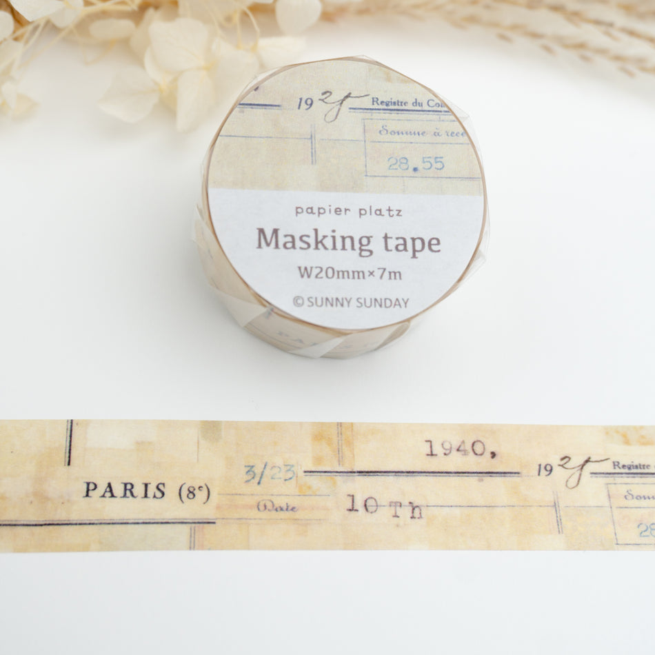 Papier Platz Washi Tape - Vintage Paper (20mm)