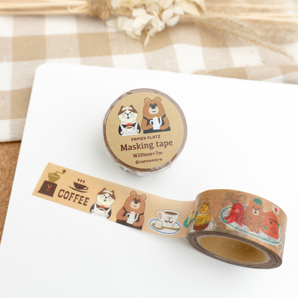 Papier Platz x Concombre Washi Tape - Coffee Cafe (20mm)