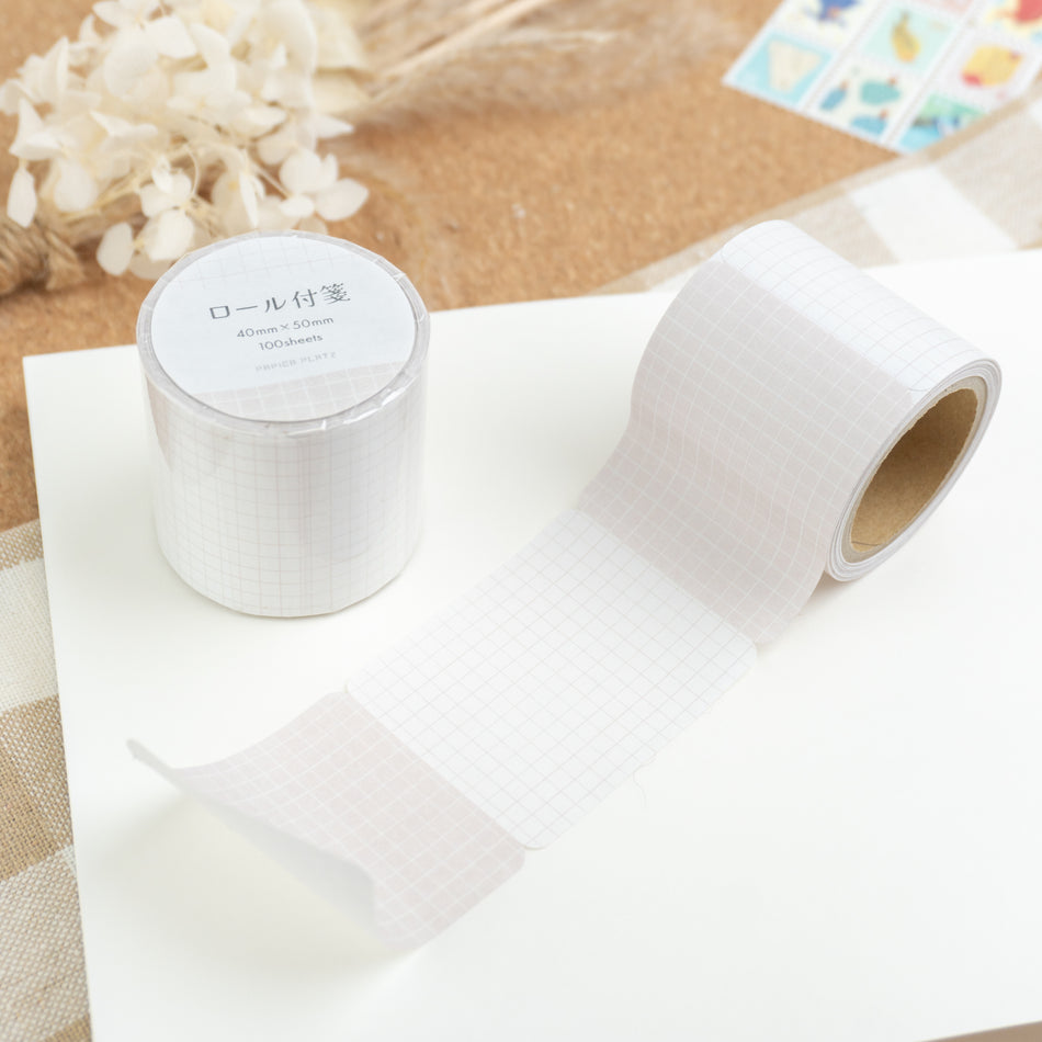 Papier Platz Rolled Sticky Notes - Grid Brown