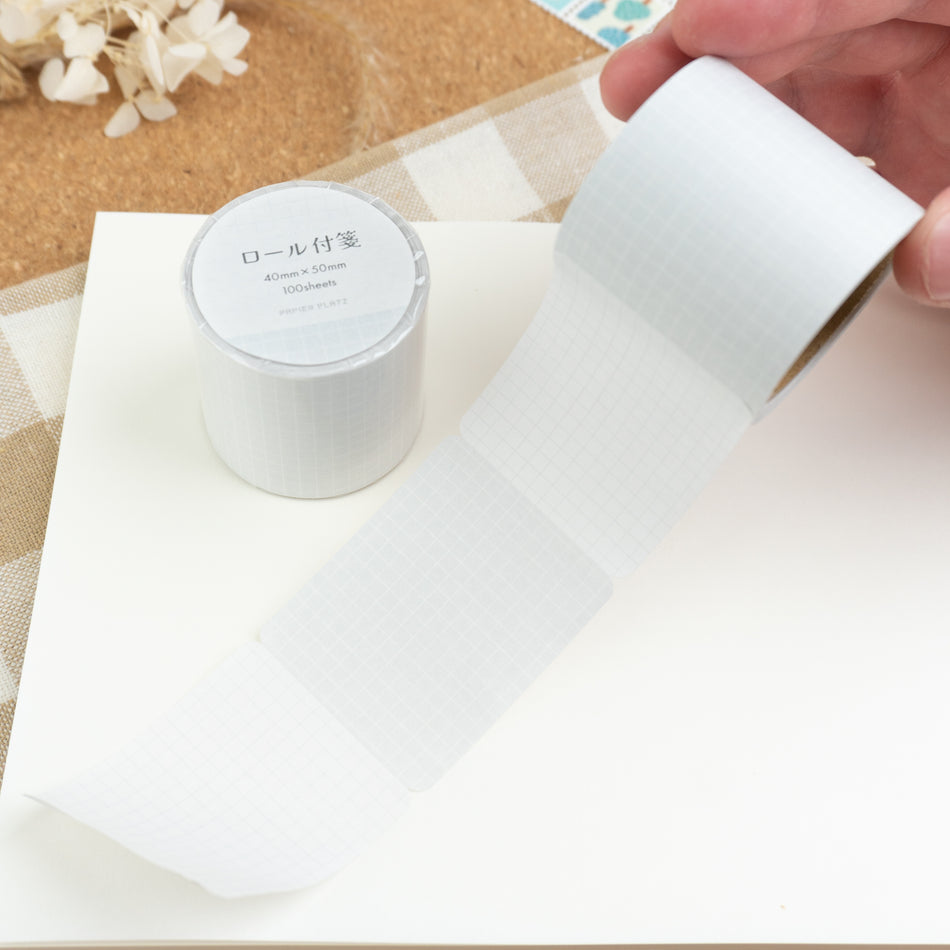 Papier Platz Rolled Sticky Notes - Grid Grey