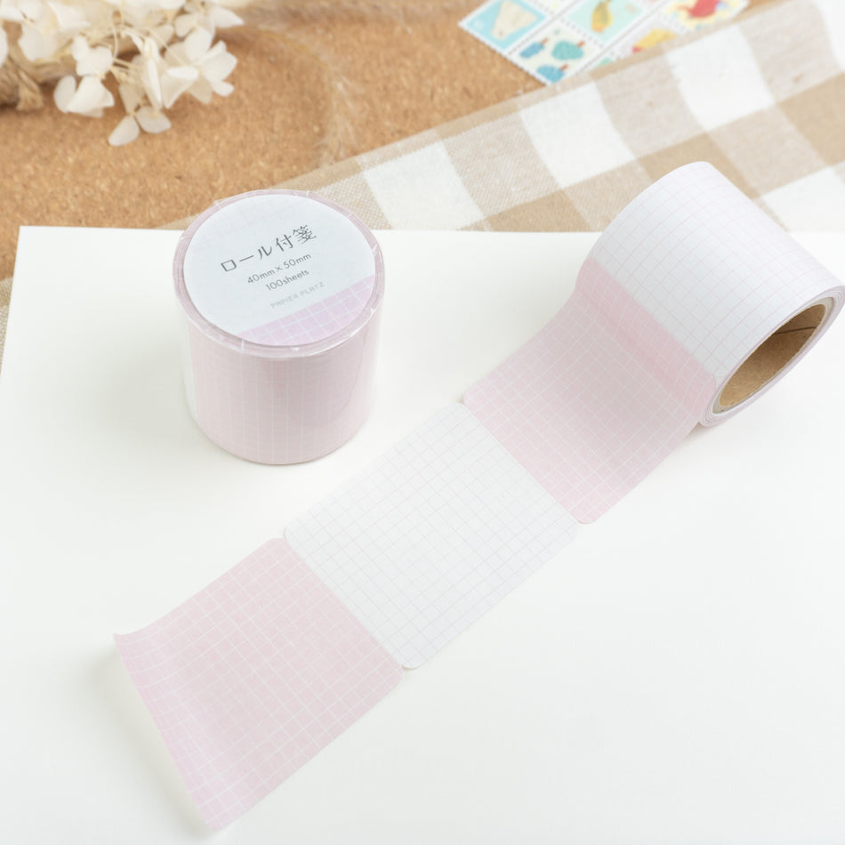 Papier Platz Rolled Sticky Notes - Grid Pink