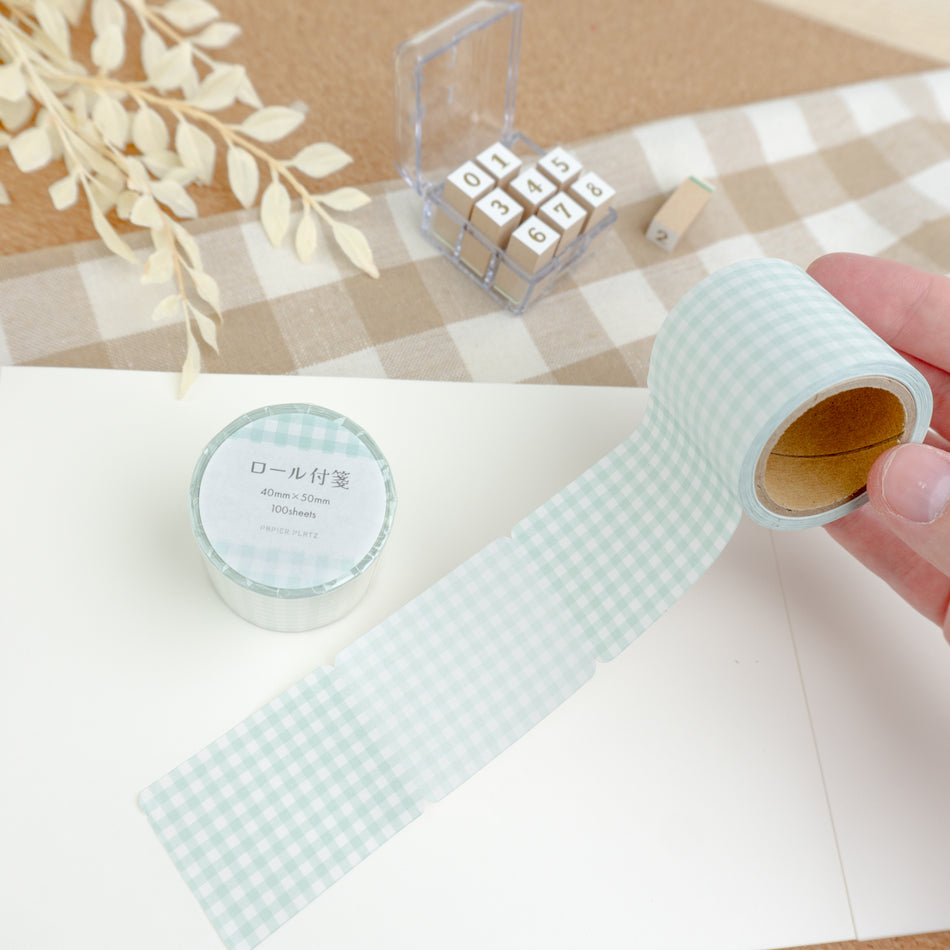 Papier Platz Rolled Sticky Notes - Check Green