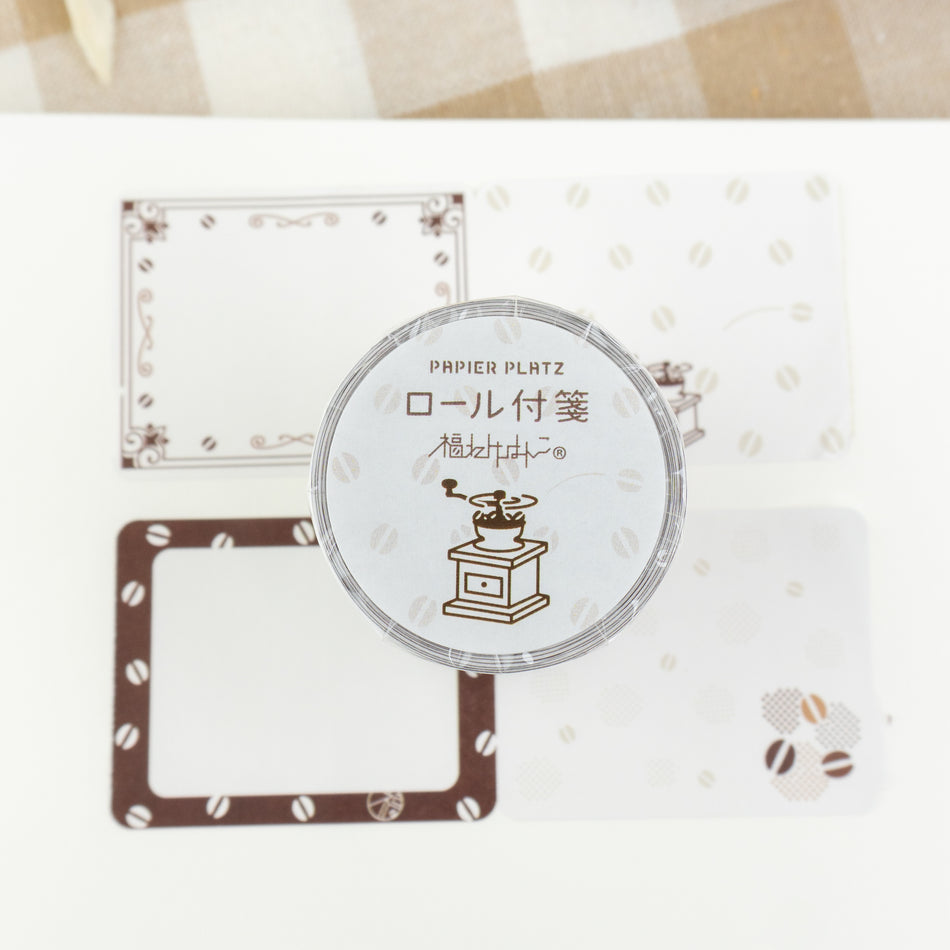 Papier Platz x Fukuwake Hanko Rolled Sticky Notes - Coffee Bean Designs