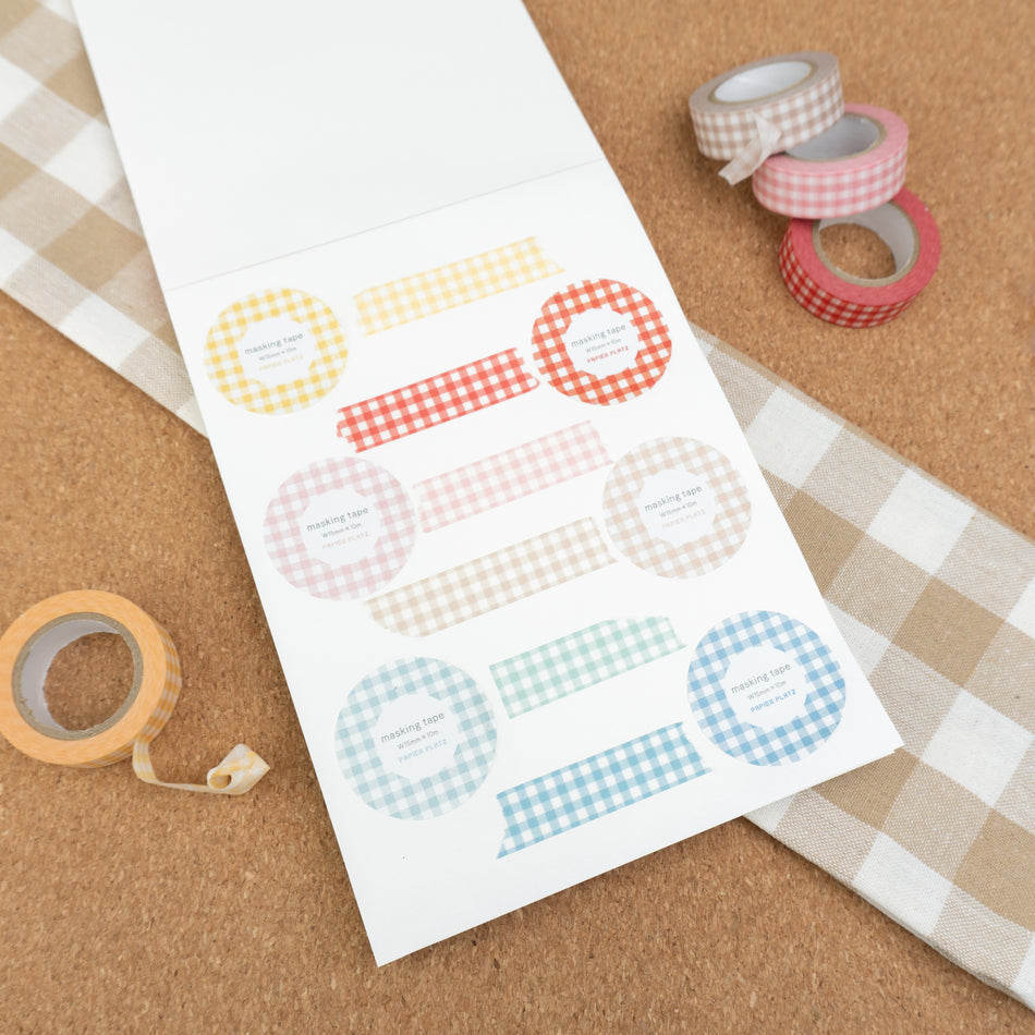 Papier Platz Gingham Washi Tape - Check Yellow (15mm)