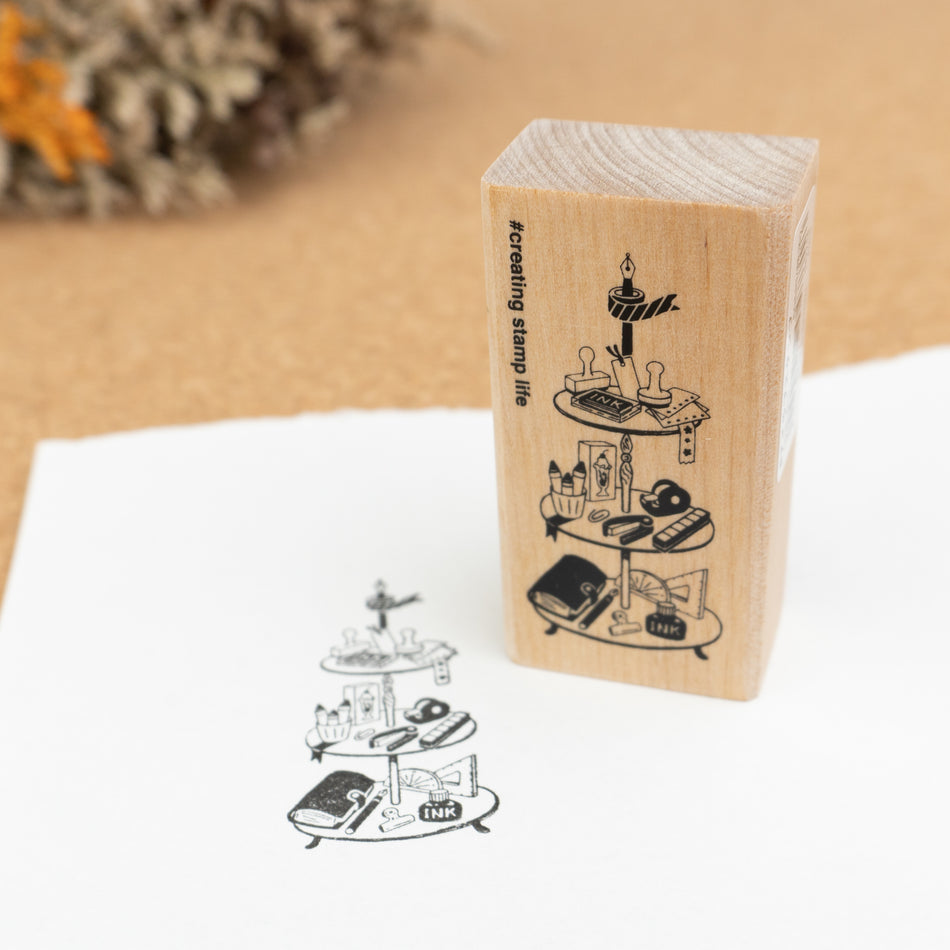 Kodomo No Kao Wooden Rubber Stamp - Afternoon Stationery