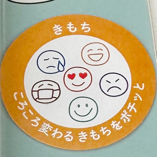 Kodomo No Kao Pochitto6 Pre-inked Push-button Stamps - Emojis (Kimochi)
