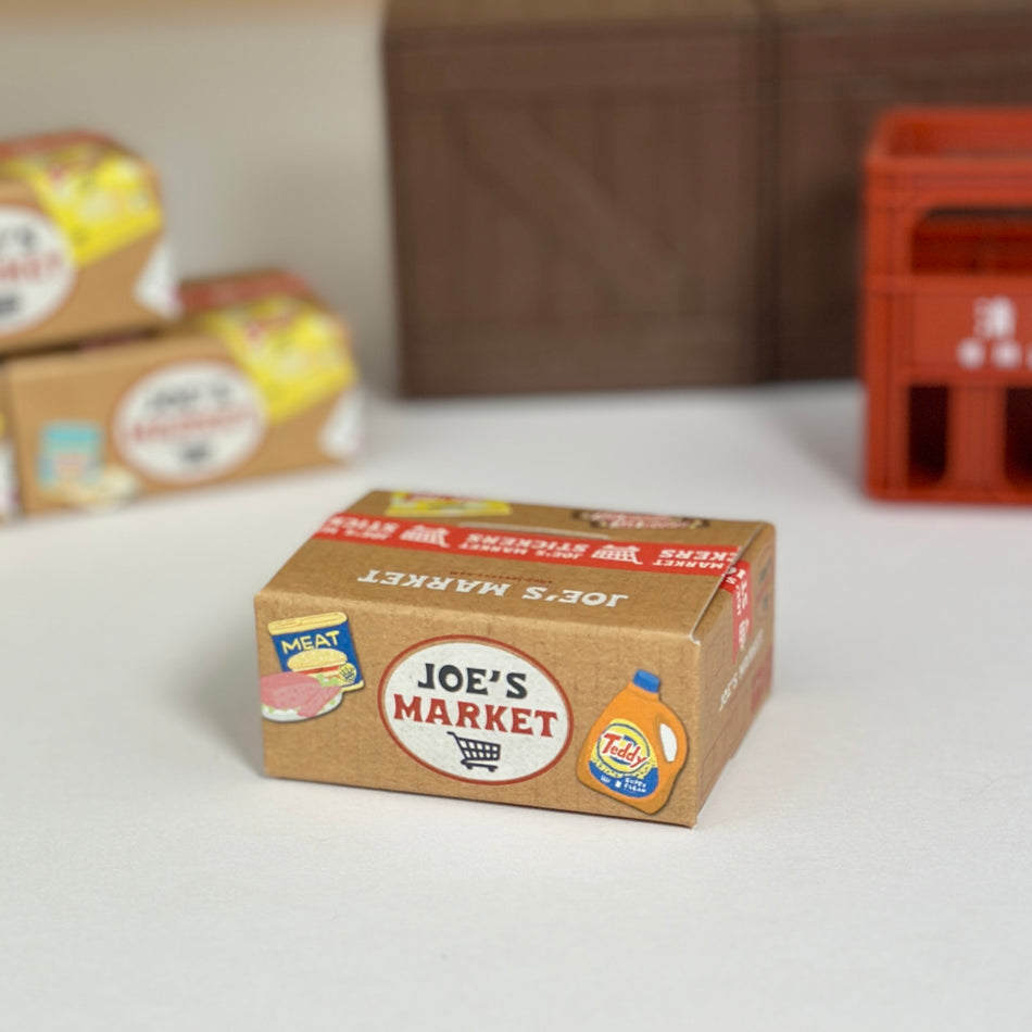 Miniature Shipping Box Flake Sticker Set - Grocery Store