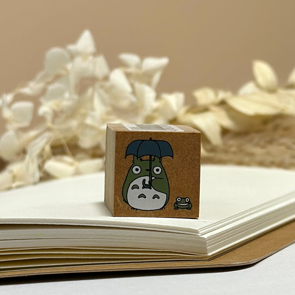 Beverly - Rainy Day Totoro Wooden Stamp