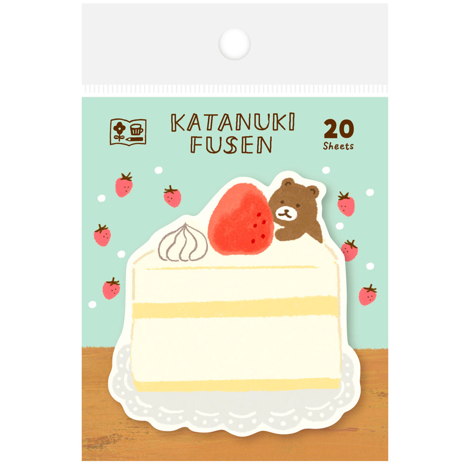 Furukawashiko Die-Cut Sticky Notes - Brown Bear and Cake