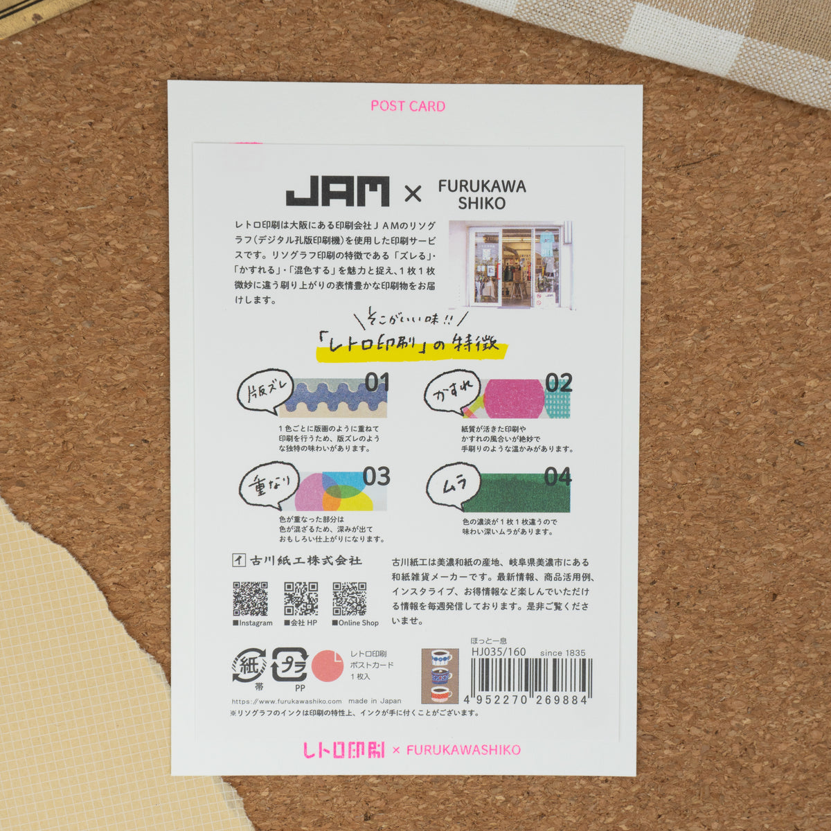 JAM x Furukawashiko Retro Postcard Back