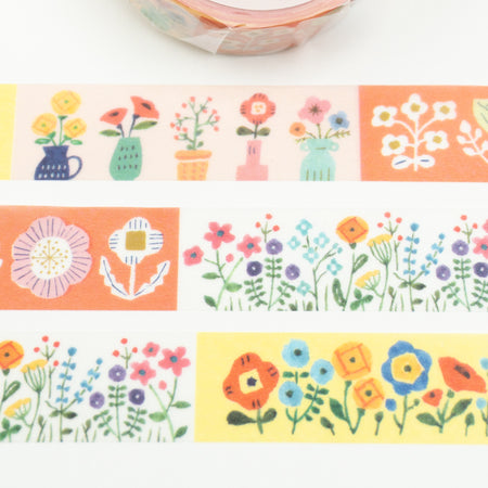 Furukawashiko Washi Tape - Watashi-Biyori Garden (15mm) Close Up