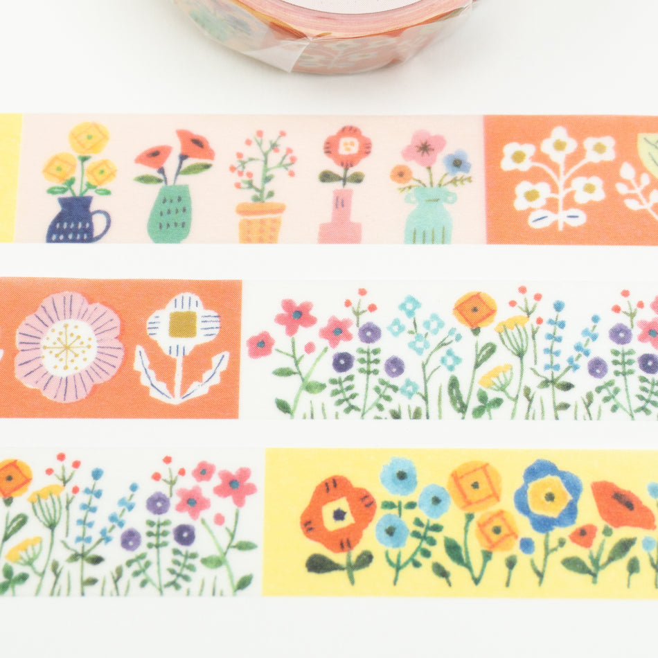 Furukawashiko Washi Tape - Watashi-Biyori Garden (15mm) Close Up