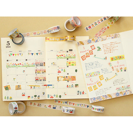 Furukawashiko Washi Tape - Watashi-Biyori Garden (15mm) Infographic