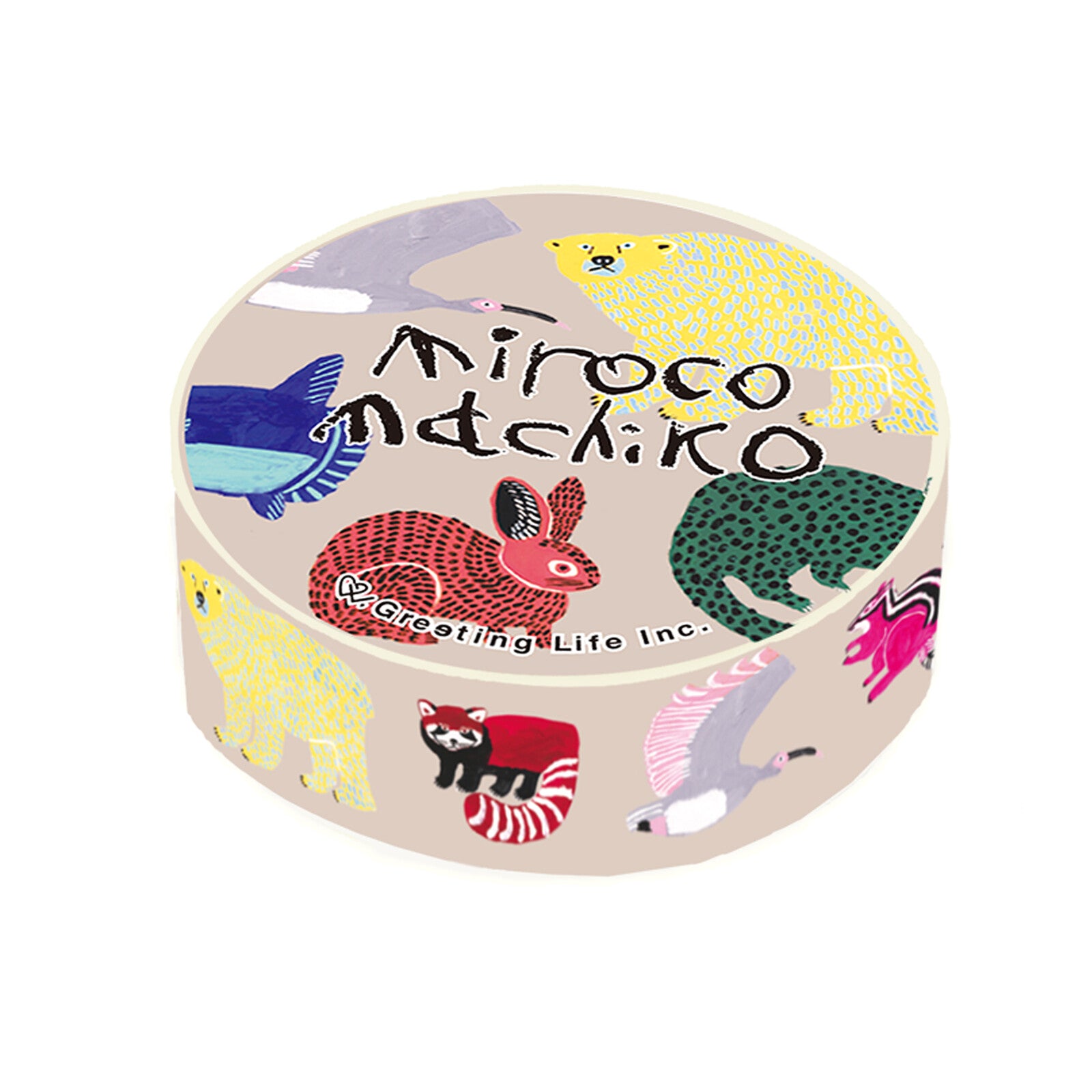 Greeting Life Inc. Washi Tape - Mirocomachiko Endangered Species (15mm) White BG