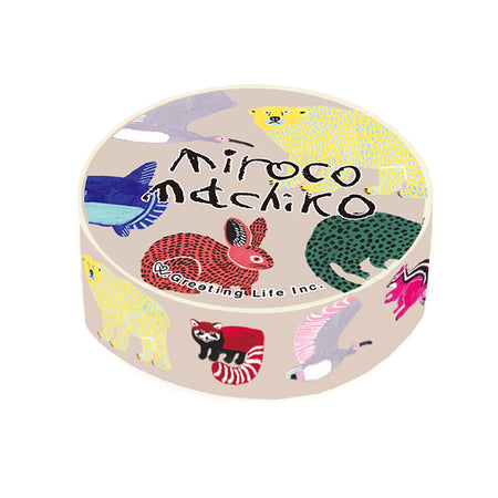 Greeting Life Inc. Washi Tape - Mirocomachiko Endangered Species (15mm) White BG