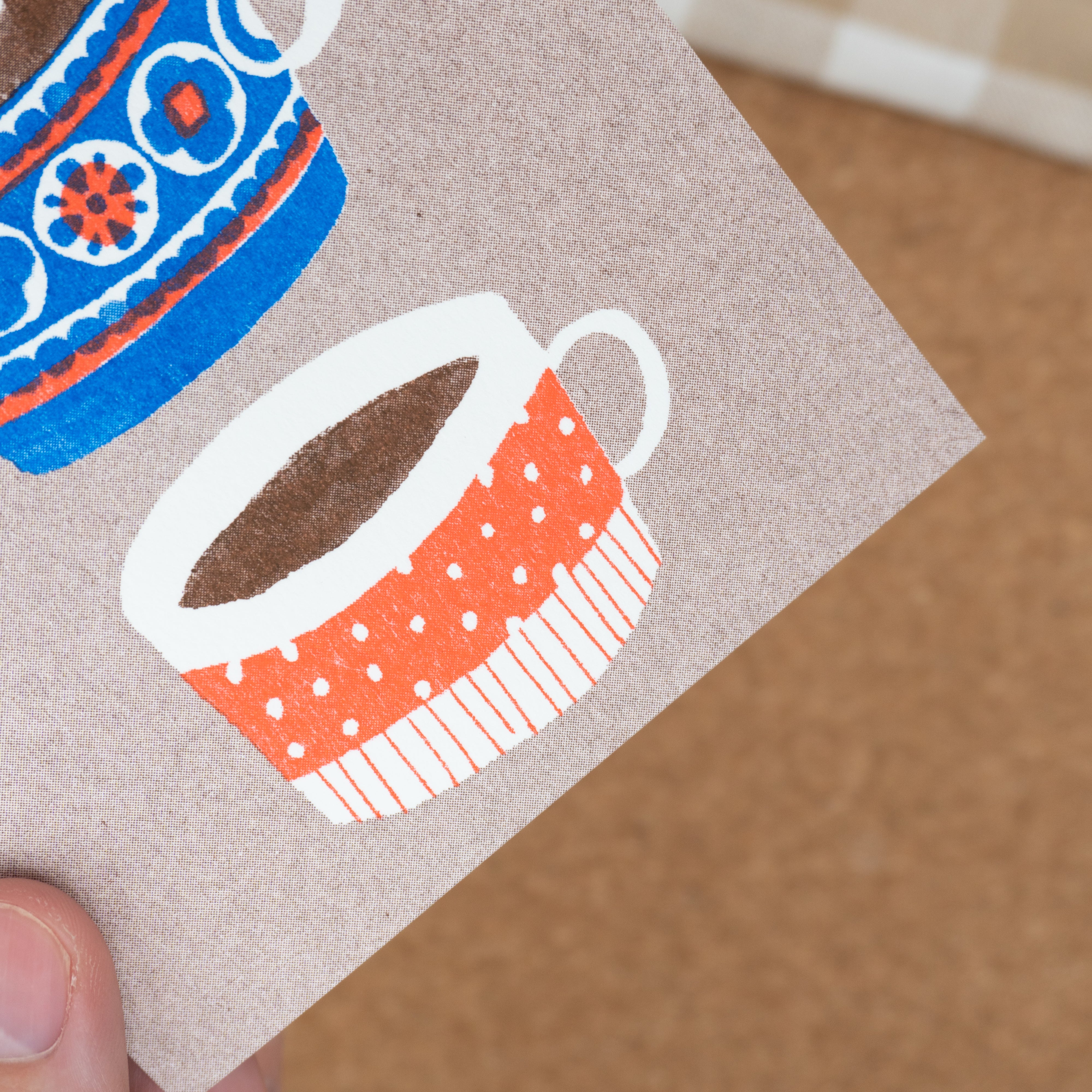 Hot Cocoa Retro Postcard Close Up