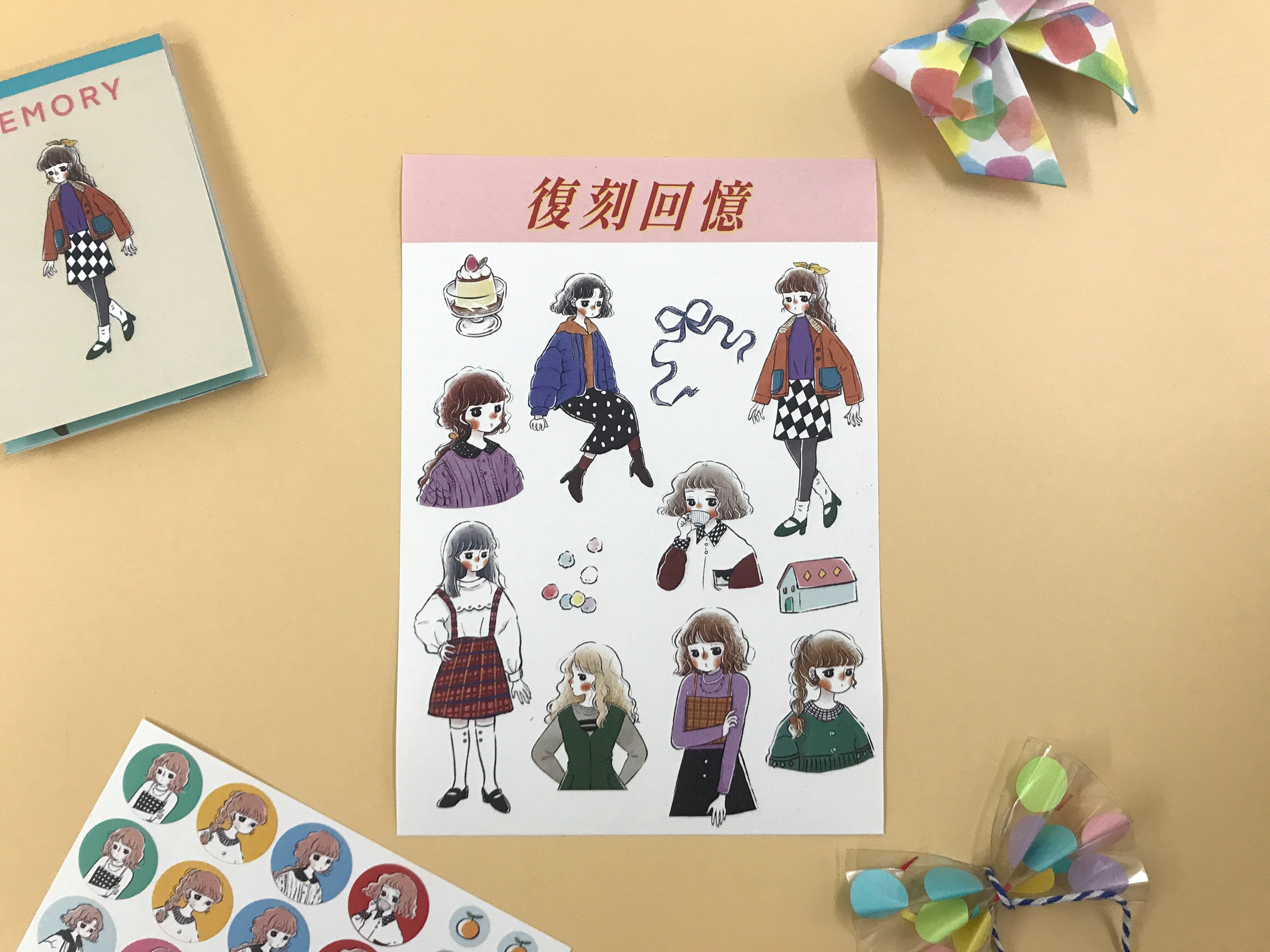 Ann Di Sticker Sheet - Retro Girl – Saiko Stationery