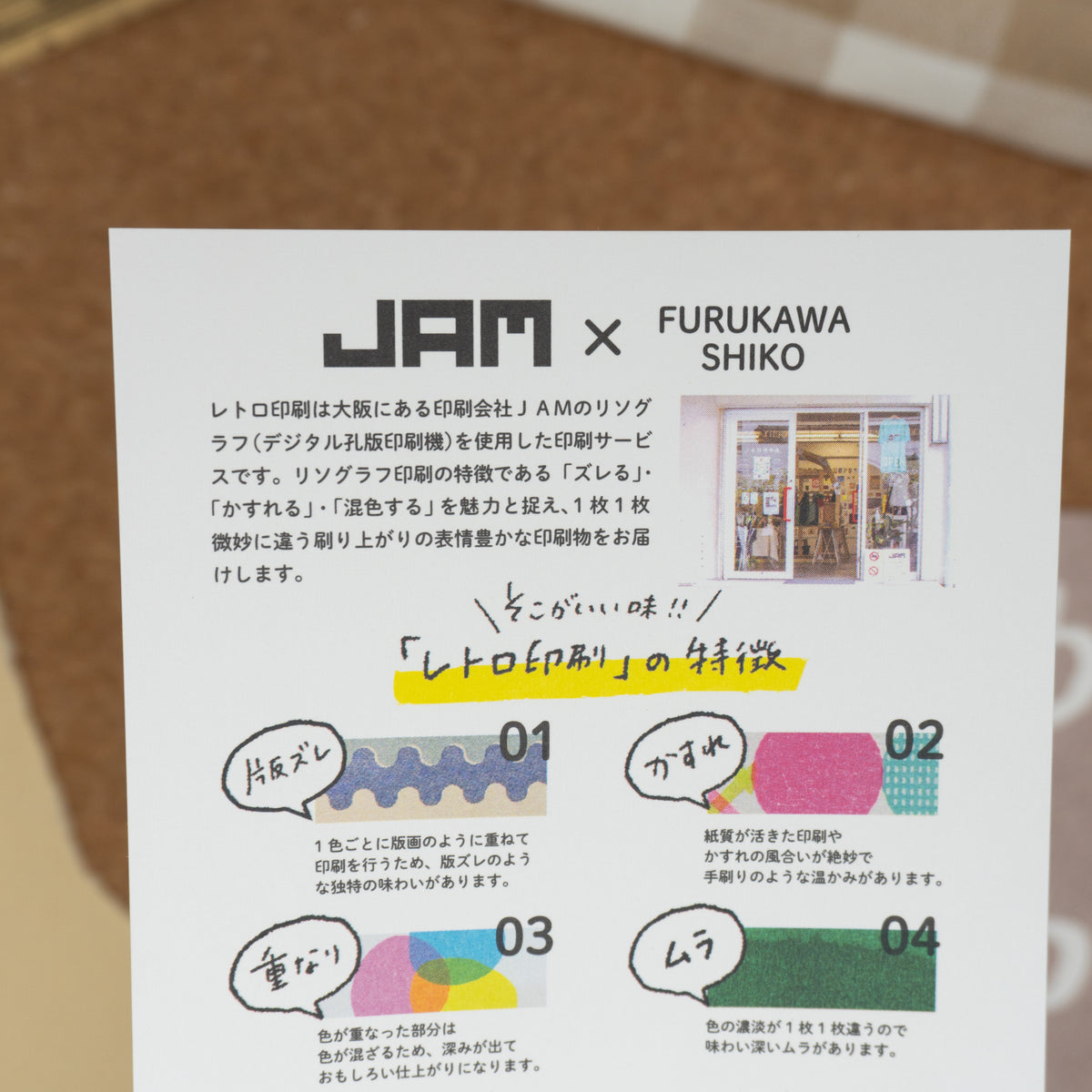 Jam x Furukawashiko Retro Postcards Close Up Back