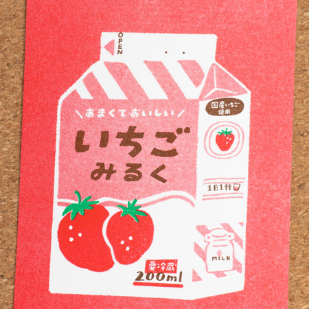 Jam x Furukawashiko Retro Strawberry Milk Postcard