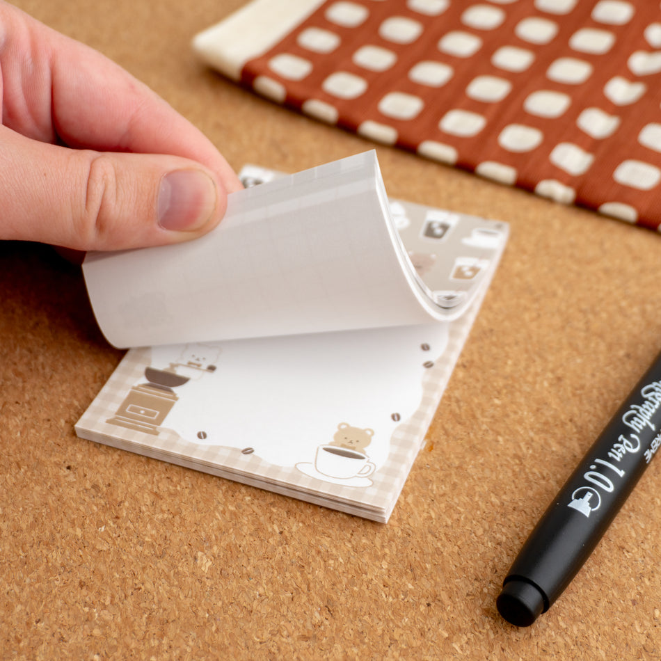 Papier Platz Otegaru Memo Pad - Bear Coffee Cafe
