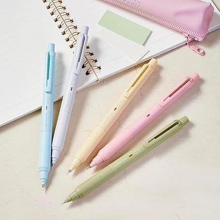 Japanese Kuru Toga Mechanical Pencil Blue, Light Blue, Yellow, Pink, and Green