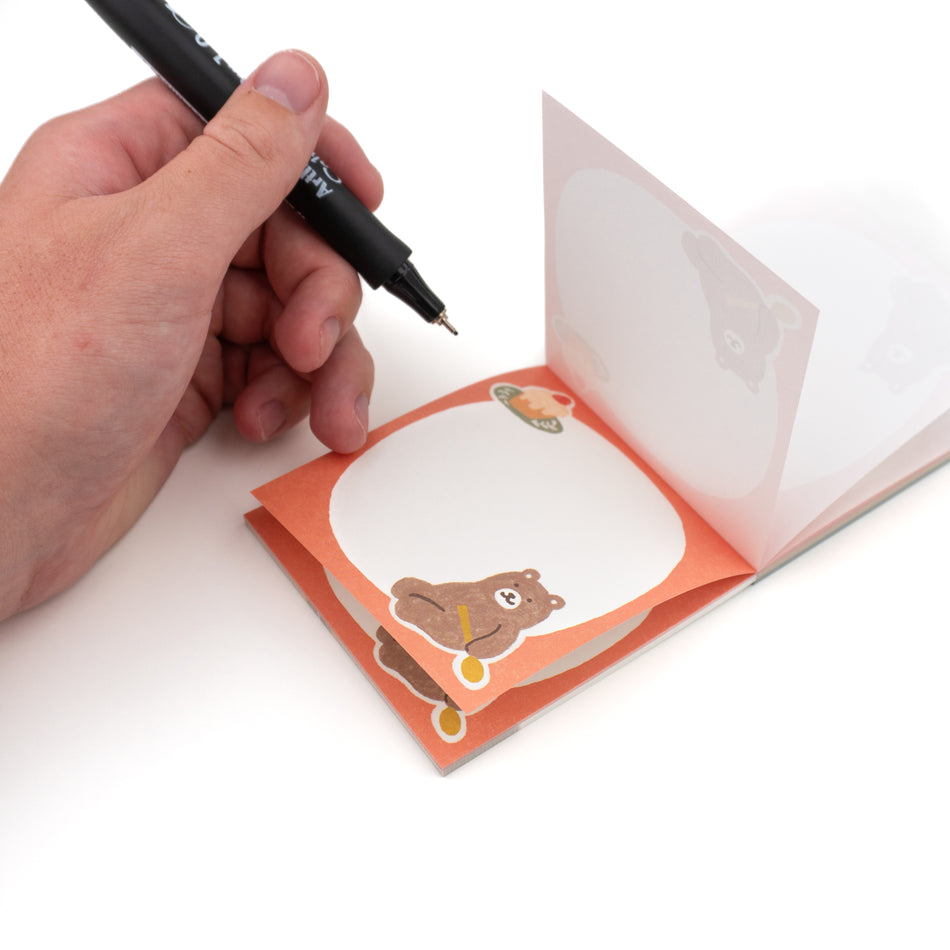 Furukawashiko Sweet Animal Workshop Memo Pad - Brown Bear Tea Time