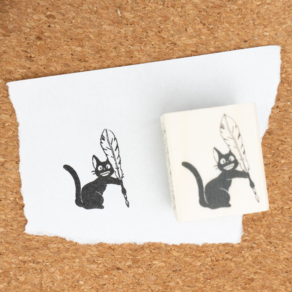 Wooden Studio Ghibli Stamp Jiji from Kiki's Delivery Service