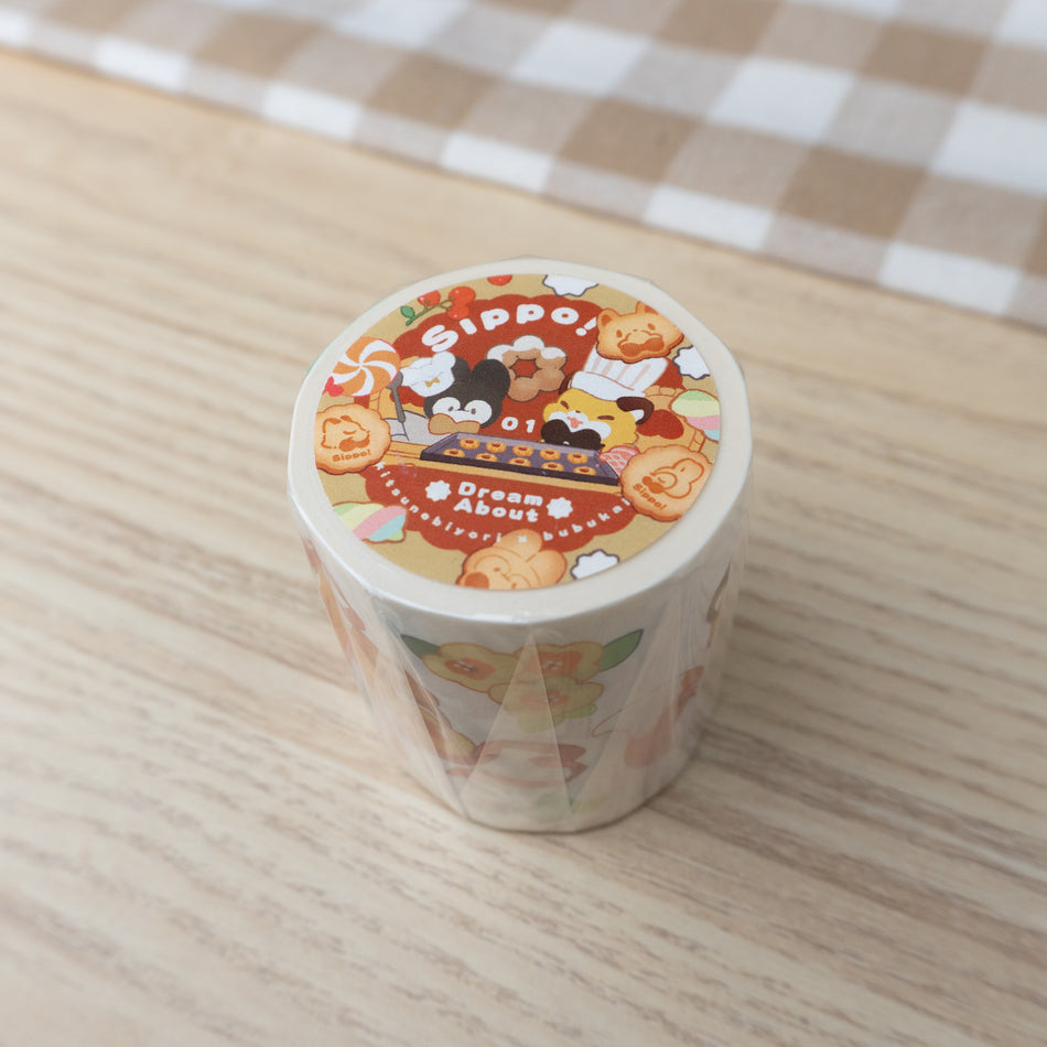 KitsuneBiyori x Sippo! Washi Tape Roll - Sweet Dream Bakery